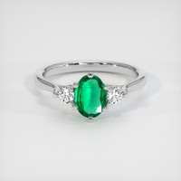 0.62 Ct. Emerald Ring, Platinum 950 1