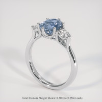 2.33 Ct. Bi Color Sapphire Ring, Platinum 950 2