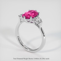 2.63 Ct. Pink Sapphire Ring, Platinum 950 2