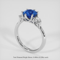 2.21 Ct. Blue Sapphire Ring, Platinum 950 2