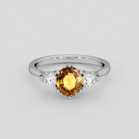 1.64 Ct. Yellowish Brown Sapphire Ring, Platinum 950 1