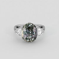 5.69 Ct. Greenish Brown Sapphire Ring, Platinum 950 1