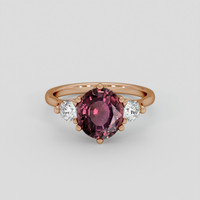 2.15 Ct. Pinkish Brown Sapphire Ring, 14K Rose Gold 1