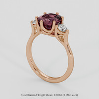 2.15 Ct. Pinkish Brown Sapphire Ring, 14K Rose Gold 2