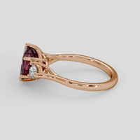 2.15 Ct. Pinkish Brown Sapphire Ring, 14K Rose Gold 4