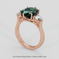 5.47 Ct. Bluish Green Sapphire Ring, 14K Rose Gold 2