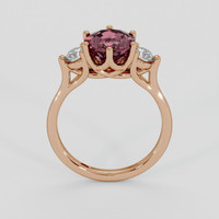 2.15 Ct. Pinkish Brown Sapphire Ring, 18K Rose Gold 3