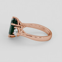 5.47 Ct. Bluish Green Sapphire Ring, 18K Rose Gold 4