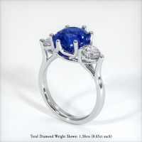 5.18 Ct. Blue Sapphire Ring, 10K White Gold 2