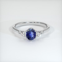 0.67 Ct. Blue Sapphire Ring, 10K White Gold 1