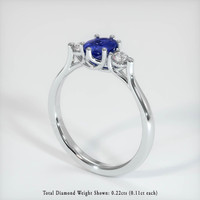 0.67 Ct. Blue Sapphire Ring, 10K White Gold 2