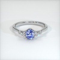 0.76 Ct. Blue Sapphire Ring, 10K White Gold 1