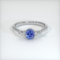 0.78 Ct. Blue Sapphire Ring, 10K White Gold 1