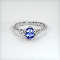 0.67 Ct. Blue Sapphire Ring, 10K White Gold 1