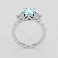 2.01 Ct. Blue Aquamarine Ring, 10K White Gold 3