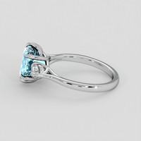 2.01 Ct. Blue Aquamarine Ring, 10K White Gold 4
