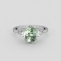 2.53 Ct. Green Sapphire Ring, 10K White Gold 1