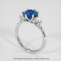 2.21 Ct. Blue Sapphire Ring, 10K White Gold 2
