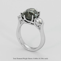 5.69 Ct. Greenish Brown Sapphire Ring, 10K White Gold 2