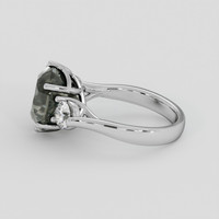 5.69 Ct. Greenish Brown Sapphire Ring, 10K White Gold 4