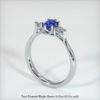 0.76 Ct. Sapphire Ring, 14K White Gold 2