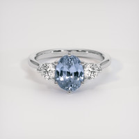 2.33 Ct. Bi Color Sapphire Ring, 14K White Gold 1