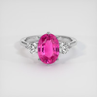 2.63 Ct. Pink Sapphire Ring, 14K White Gold 1