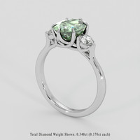 2.53 Ct. Green Sapphire Ring, 14K White Gold 2