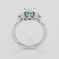 2.33 Ct. Bluish Green Sapphire Ring, 14K White Gold 3