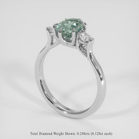 1.63 Ct. Bluish Green Sapphire Ring, 14K White Gold 2