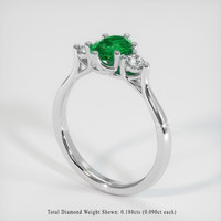 0.62 Ct. Emerald Ring, 18K White Gold 2