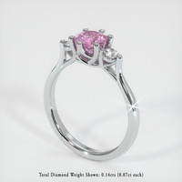 0.86 Ct. Sapphire Ring, 18K White Gold 2