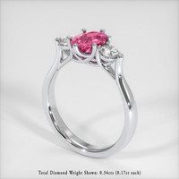 0.80 Ct. Sapphire Ring, 18K White Gold 2