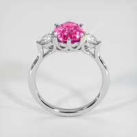 2.63 Ct. Pink Sapphire Ring, 18K White Gold 3