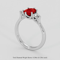 1.32 Ct. Ruby Ring, 18K White Gold 2