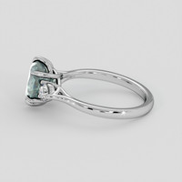 2.33 Ct. Bluish Green Sapphire Ring, 18K White Gold 4