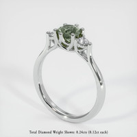 1.11 Ct. Sapphire Ring, 18K White Gold 2
