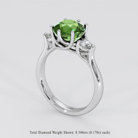 3.99 Ct. Green Sapphire Ring, 18K White Gold 2