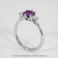 1.38 Ct. Pinkish Purple Sapphire Ring, 18K White Gold 2