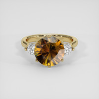 6.49 Ct. Yellowish Brown Sphene (Titanite) Ring, 10K Yellow Gold 1