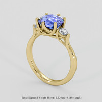 2.86 Ct. Blue Sapphire Ring, 10K Yellow Gold 2