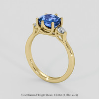 2.56 Ct. Blue Sapphire Ring, 10K Yellow Gold 2