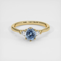 0.90 Ct. Greyish Blue Sapphire Ring, 10K Yellow Gold 1