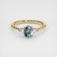 0.82 Ct. Greyish Blue Sapphire Ring, 10K Yellow Gold 1