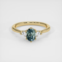 0.82 Ct. Greyish Blue Sapphire Ring, 10K Yellow Gold 1