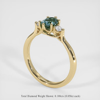 0.82 Ct. Greyish Blue Sapphire Ring, 10K Yellow Gold 2