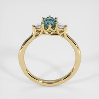 0.82 Ct. Greyish Blue Sapphire Ring, 10K Yellow Gold 3