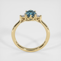 0.81 Ct. Greenish Blue Sapphire Ring, 10K Yellow Gold 3