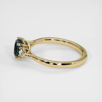 0.81 Ct. Greenish Blue Sapphire Ring, 10K Yellow Gold 4