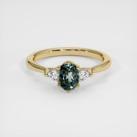0.76 Ct. Bluish Green Sapphire Ring, 10K Yellow Gold 1